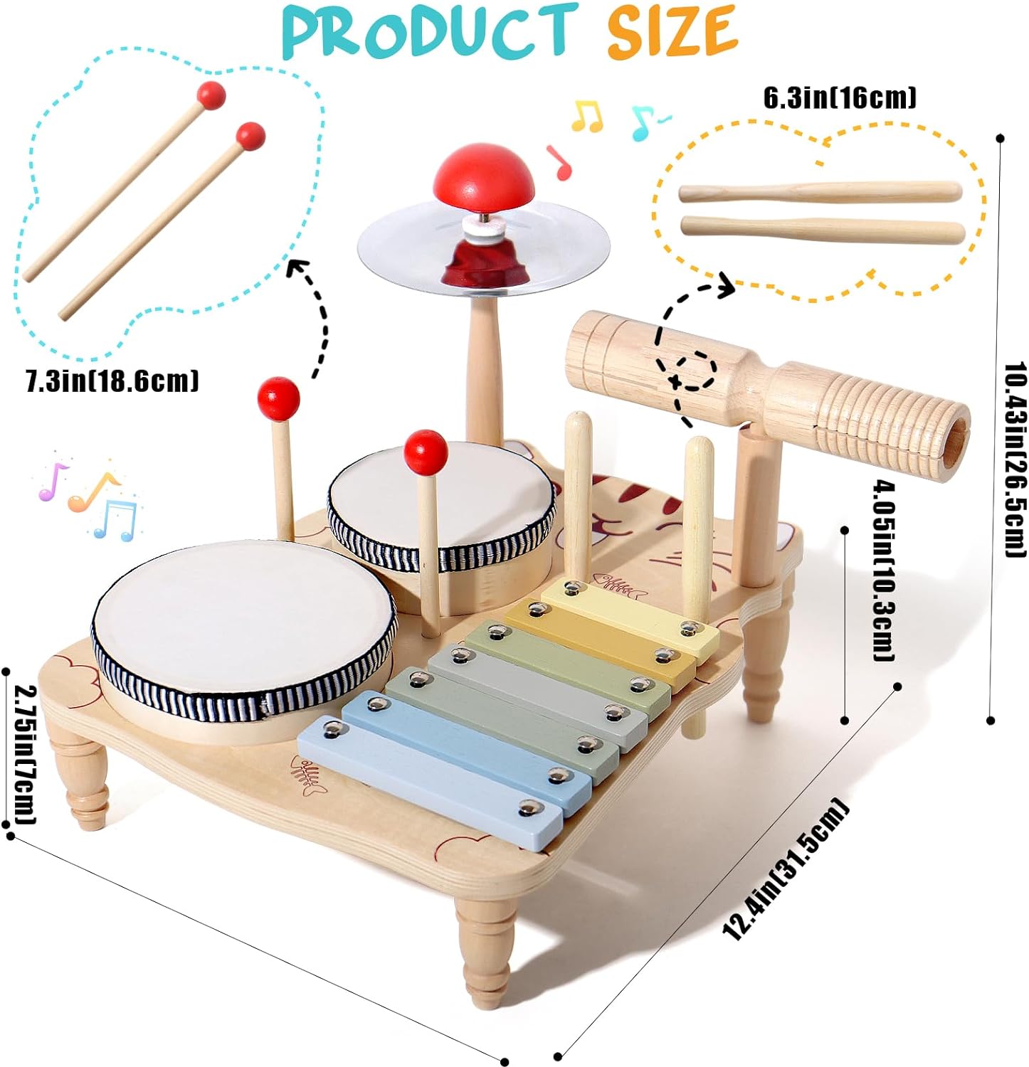 Set di tamburi per xilofono in - Musical Instrument Harmonium recensione e prezzo